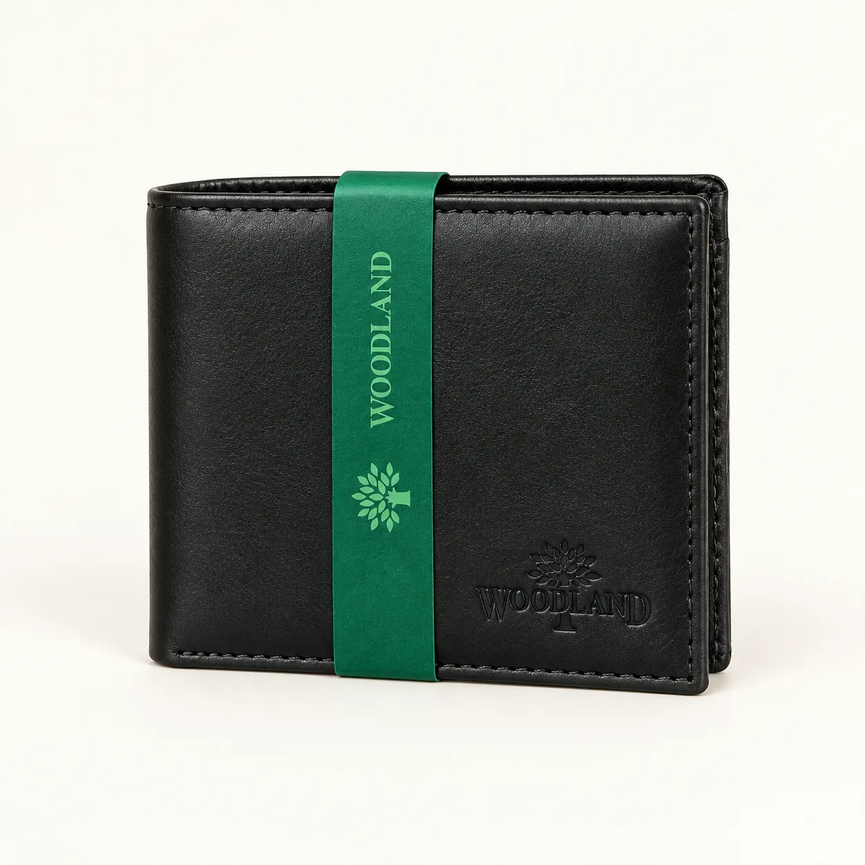 Woodland Rugged Leather Bi-Fold Wallet with ID Window - view 2